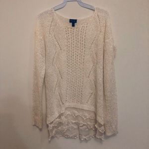 Love & Liberty Lace Trim Sweater